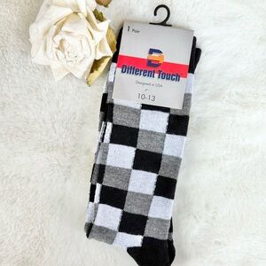 New with tags Black and White Checkered Socks
